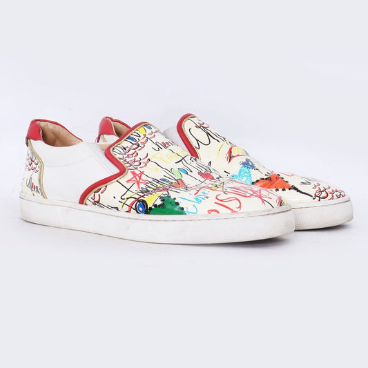 CHRISTIAN LOUBOUTIN Graphic Sneakers White Size EU 43