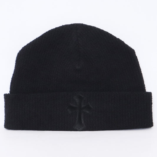 Chrome Hearts BADDA BING Calf Hair Cross Beanie Black Size F