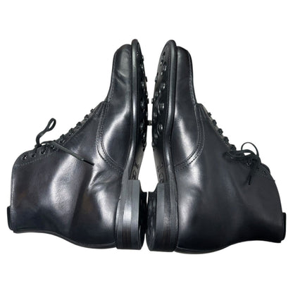 SANDERS B.G.S Apron Derby Boots Black U-Tip Size 6 1/2