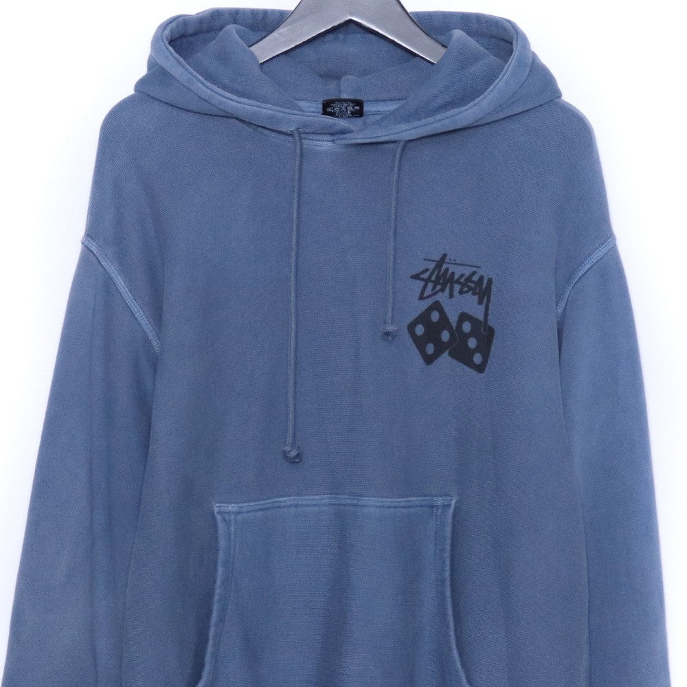 STUSSY 25SS Dice Pigment Dyed Hoodie Blue Size S