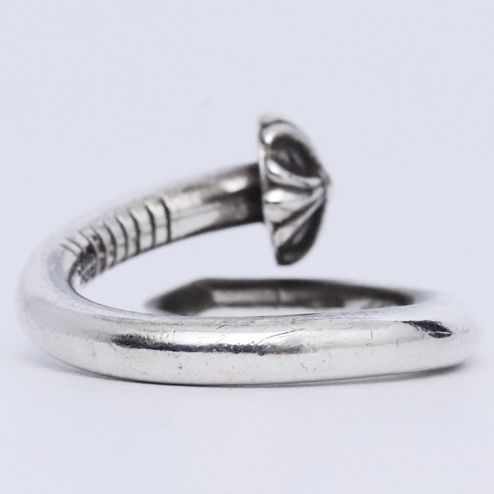 Chrome Hearts Silver Nail Cross Ball Ring Size US 7