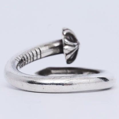 Chrome Hearts Silver Nail Cross Ball Ring Size US 7