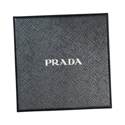 PRADA Vitello Daino Leather Round Coin Purse Black
