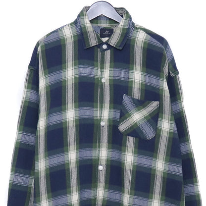 REMI RELIEF NAVY LABEL Indigo Check Sleeve Shirt