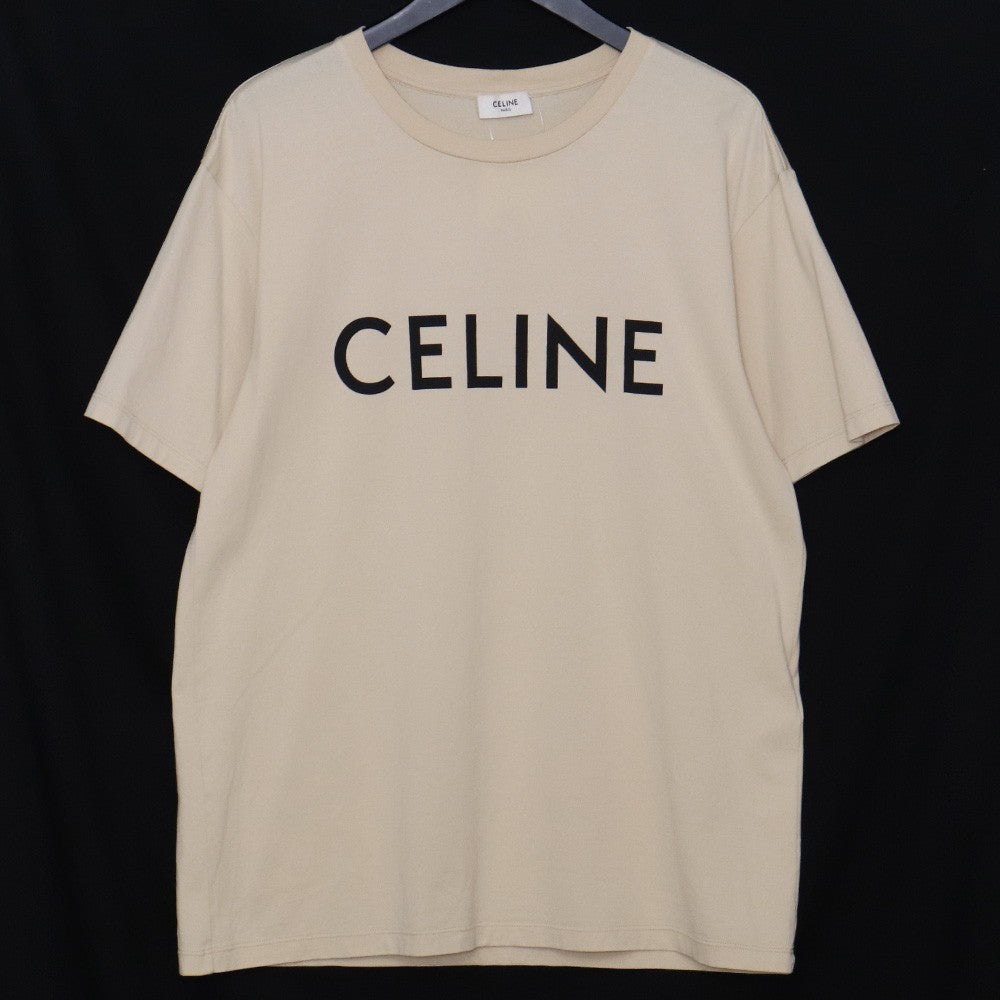 CELINE Hedi Slimane Era Loose Cotton T-Shirt Beige Size XS