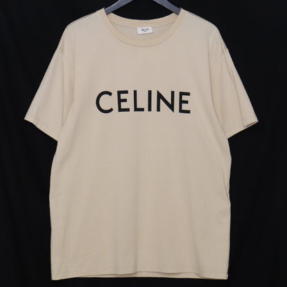 CELINE Hedi Slimane Era Loose Cotton T-Shirt Beige Size XS