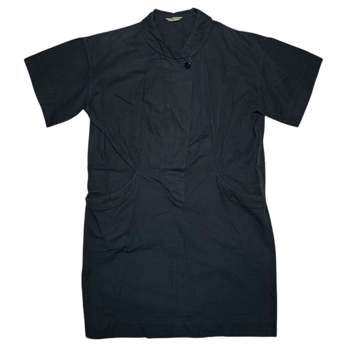 Y's 70s Vintage Cotton 2 Pocket Shirt Dress Size FREE