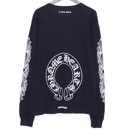 CHROME HEARTS Horseshoe Floral Cross T-Shirt Black Size L