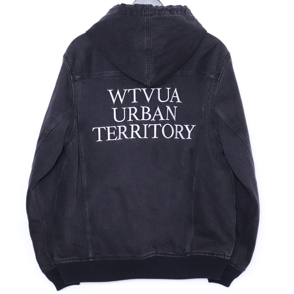 WTAPS COTTON DENIM Hooded Quilted Denim Jacket Black Size 1