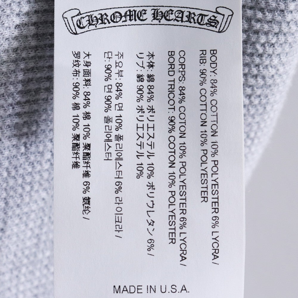 CHROME HEARTS Y NOT CH Logo Thermal Hoodie Gray Size M