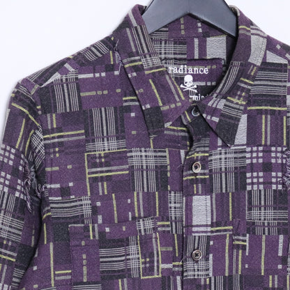 MASTERMIND JAPAN Radiance Skull Jacquard Shirt Purple Size S