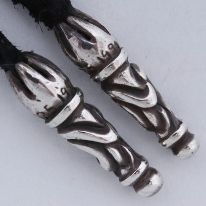 CHROME HEARTS LEATHER BRAID Scroll Necklace Black Size F
