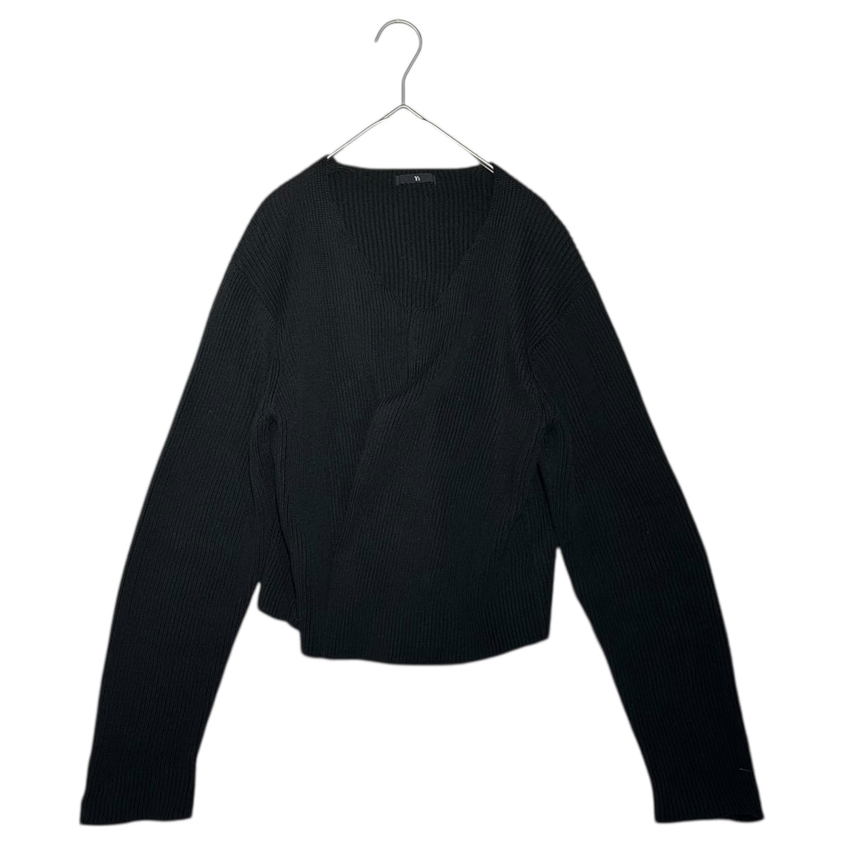 Y's 90s Buttonless Cotton Knit Cardigan Black Size FREE