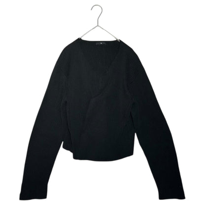 Y's 90s Buttonless Cotton Knit Cardigan Black Size FREE