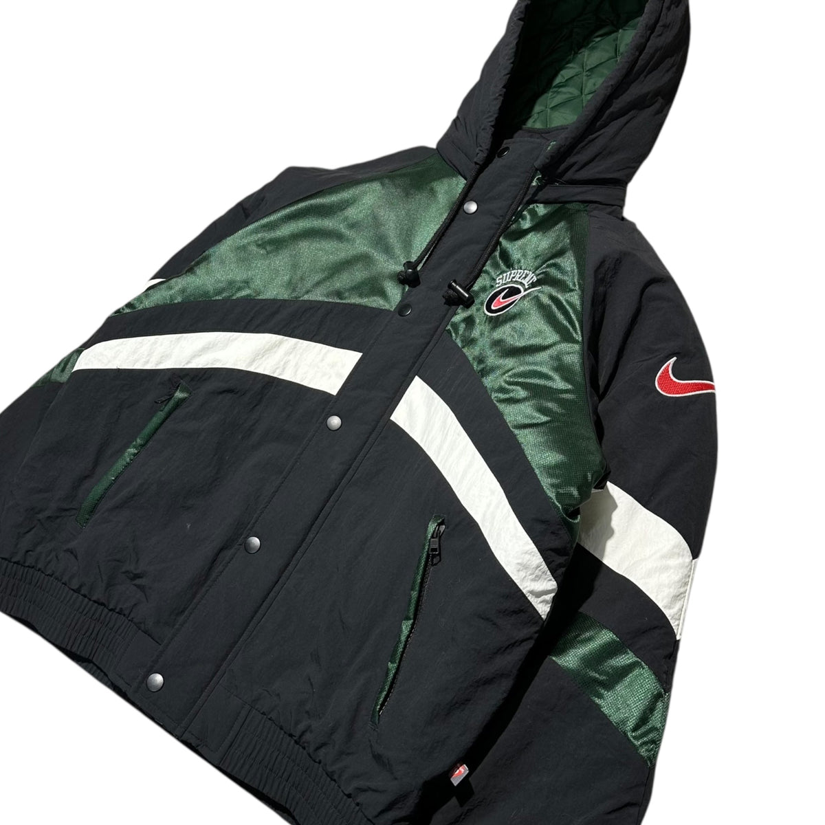 SUPREME x Nike 19SS Hooded Nylon Jacket Black Size S