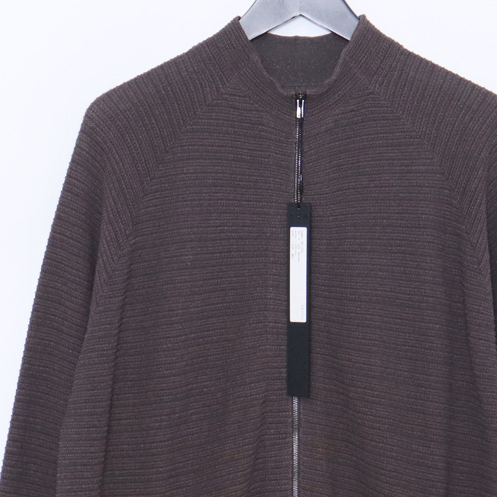 DEVOA High Twist Cotton Stripe Zip Knit Coat Mad Gray Size 3