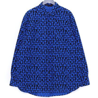 Louis Vuitton 19AW Perforated Monogram Blue Shirt Size XL
