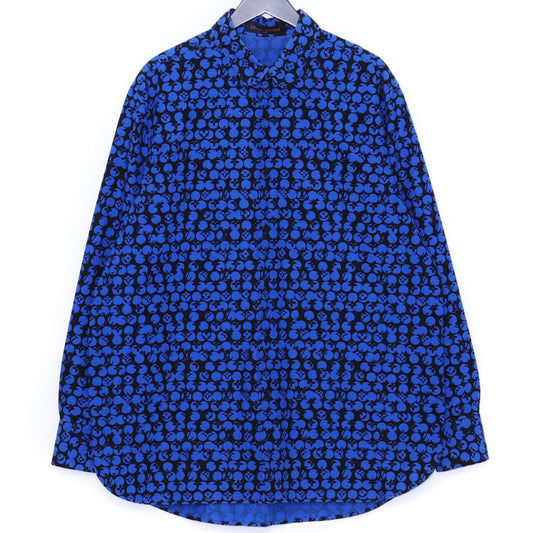Louis Vuitton 19AW Perforated Monogram Blue Shirt Size XL