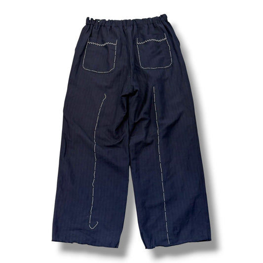 UBUNTU 26SS Langer Wool Stitch Wide Pants Navy Free Size