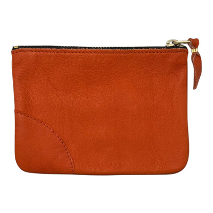 COMME des GARCONS Washed Leather Zip Wallet Orange Size FREE
