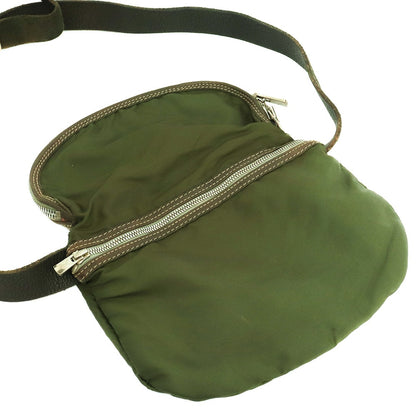 GUIDI Nylon & Leather Shoulder Bag Khaki Size F