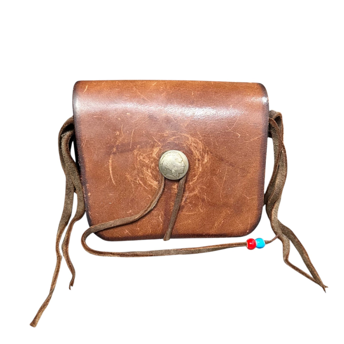 goro's Saddle Leather Concho Belt Pouch Brown