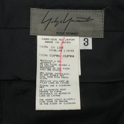 YOHJI YAMAMOTO POUR HOMME 22SS Linen Trousers Black Size 3