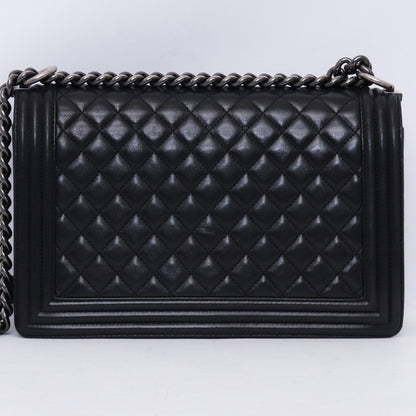 CHANEL BOY CHANEL Boy Chanel Bag Black Size L
