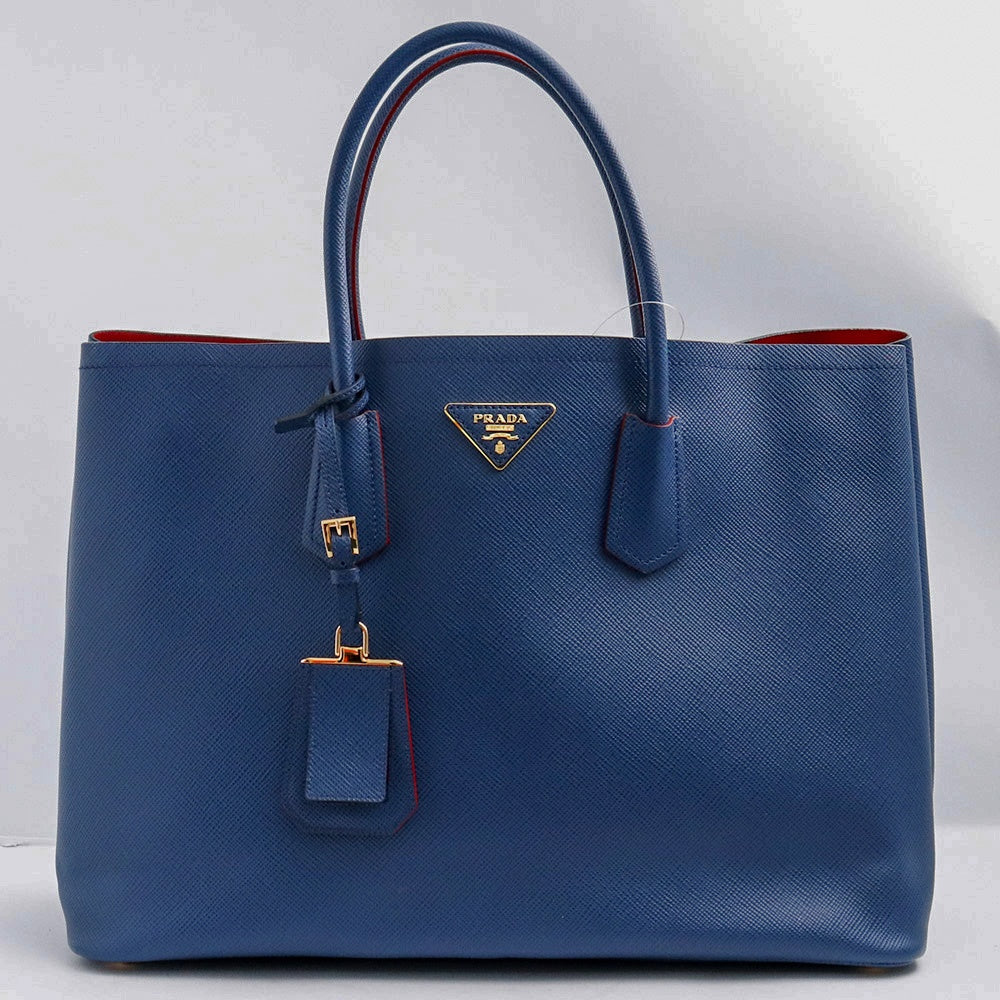 PRADA SAFFIANO CUIR Tote Bag Bluette Size F