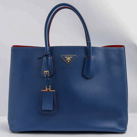 PRADA SAFFIANO CUIR Tote Bag Bluette Size F