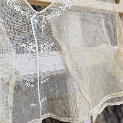 Euro antique 20s Tulle Mini Vest Beige Size FREE