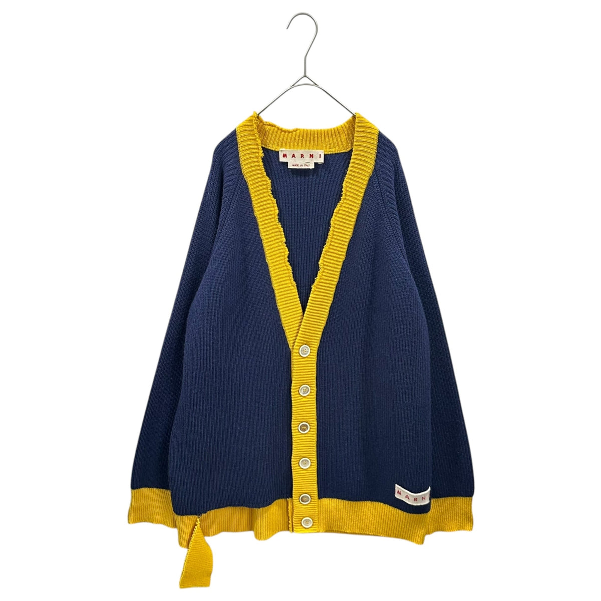 MARNI 23AW Broken Fisherman Wool Cardigan Size 40