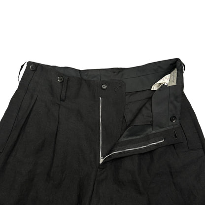 YOHJI YAMAMOTO POUR HOMME 22SS Linen Trousers Black Size 3