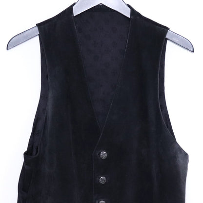 CHROME HEARTS OLD Floral Cross Suede Vest Black Size M