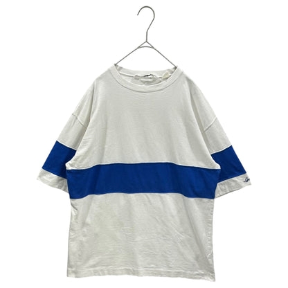 GOODENOUGH 90s Line-Blocked S/S T-Shirt White Blue