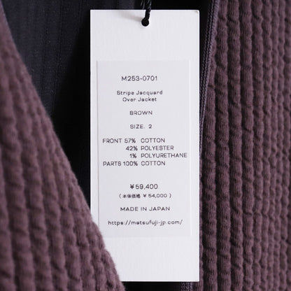 MATSUFUJI 25AW Stripe Jacquard Over Jacket Brown Size 2