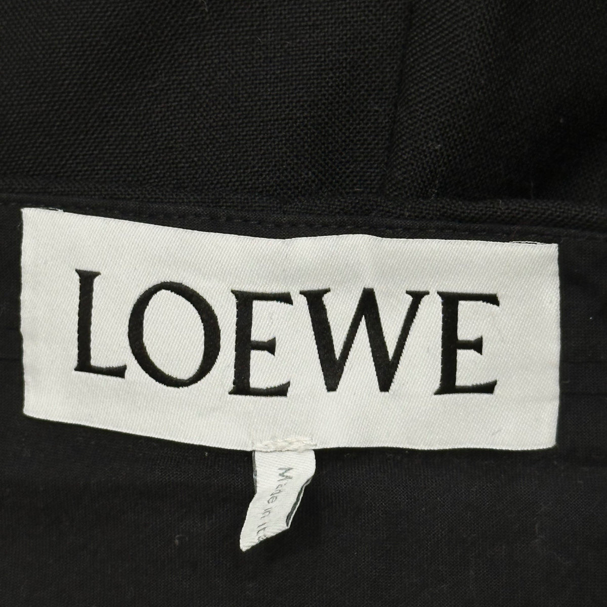 LOEWE Side Yellow Wide-Leg Wool Slacks Black/Yellow Size 38