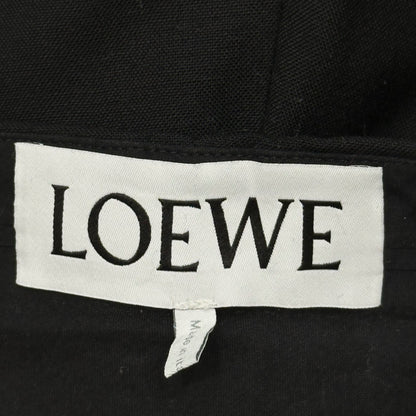 LOEWE Side Yellow Wide-Leg Wool Slacks Black/Yellow Size 38