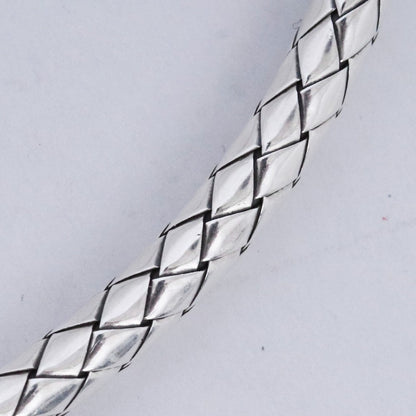 BOTTEGA VENET Intrecciato Bracelet Silver Size S