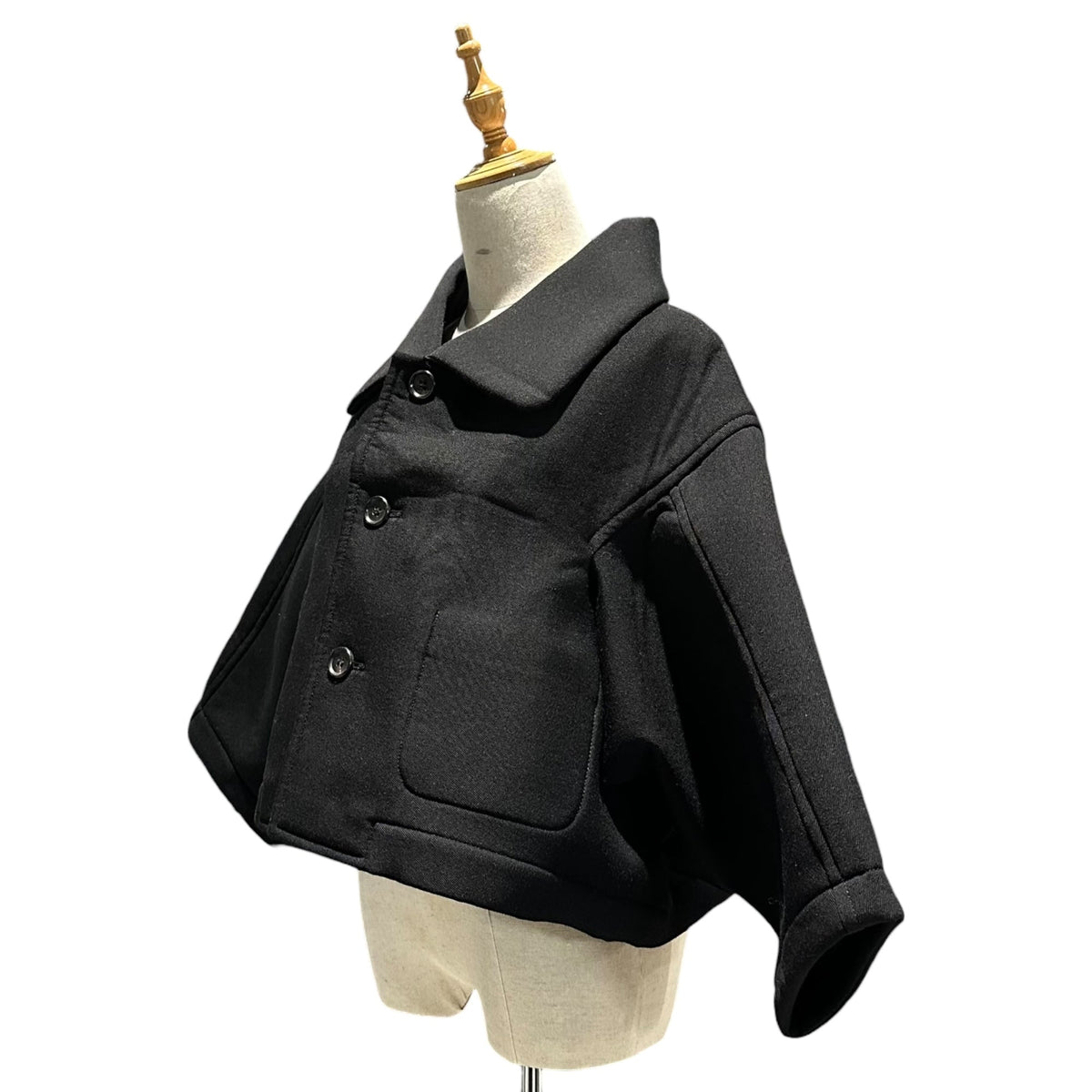 COMME des GARCONS 05SS Wool Bonding Wide Coat Black Size M