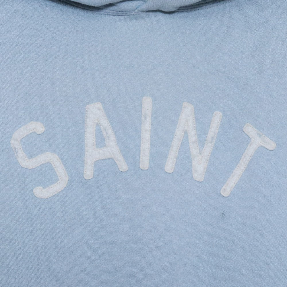 SAINT MICHAEL 22AW Holy Relics Felt Hoodie Blue Size XL