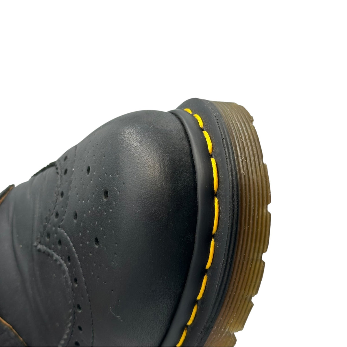 DR.MARTENS Leather Brogue Wingtip Shoes Black Size 27cm