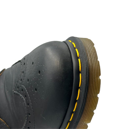 DR.MARTENS Leather Brogue Wingtip Shoes Black Size 27cm