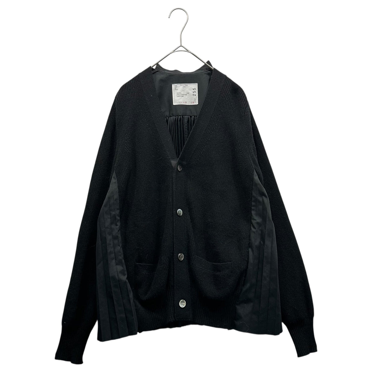 sacai 24AW Pleated Stripe Poplin Cardigan Black Size 1