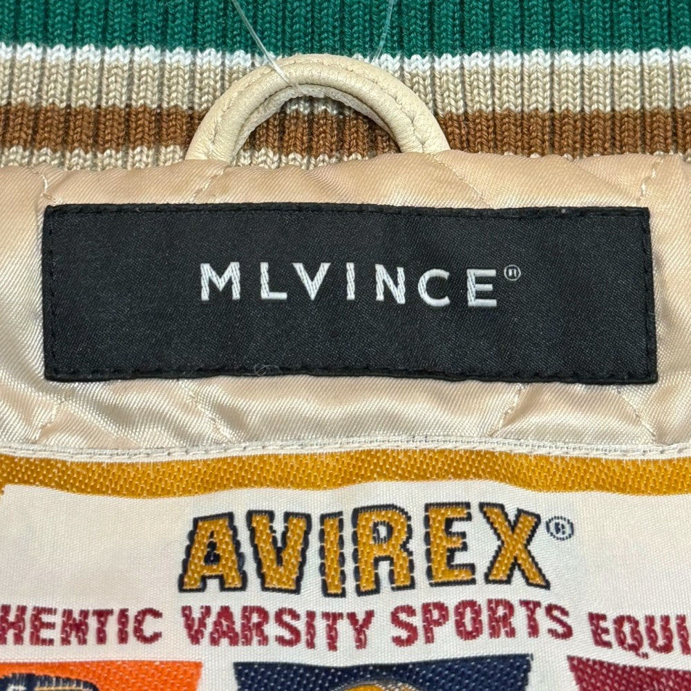 AVIREX MLVINCE Leather Jacket Green Size L