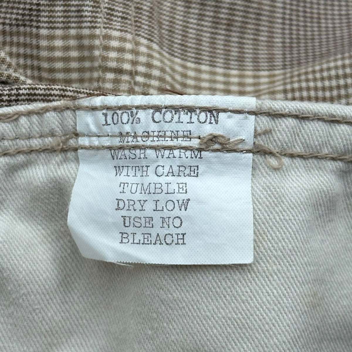 GOODENOUGH 90s Back GE Print Check Easy Shorts Brown Size M