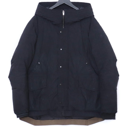 DEVOA 23AW Shrink Cotton Nylon Down Jacket Black Size 2