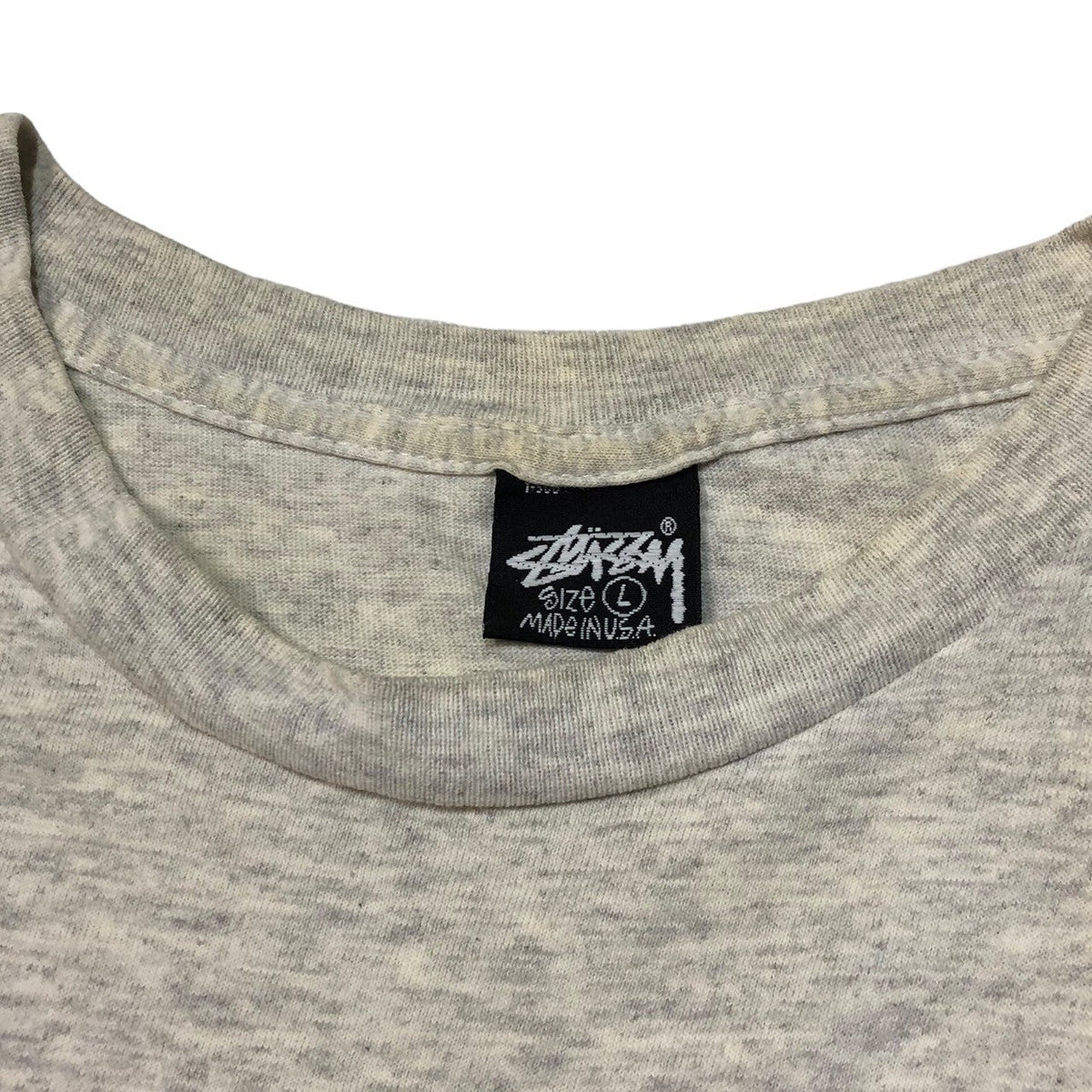 STUSSY 80s Vintage Big S Logo T-Shirt Gray Size SIZE L