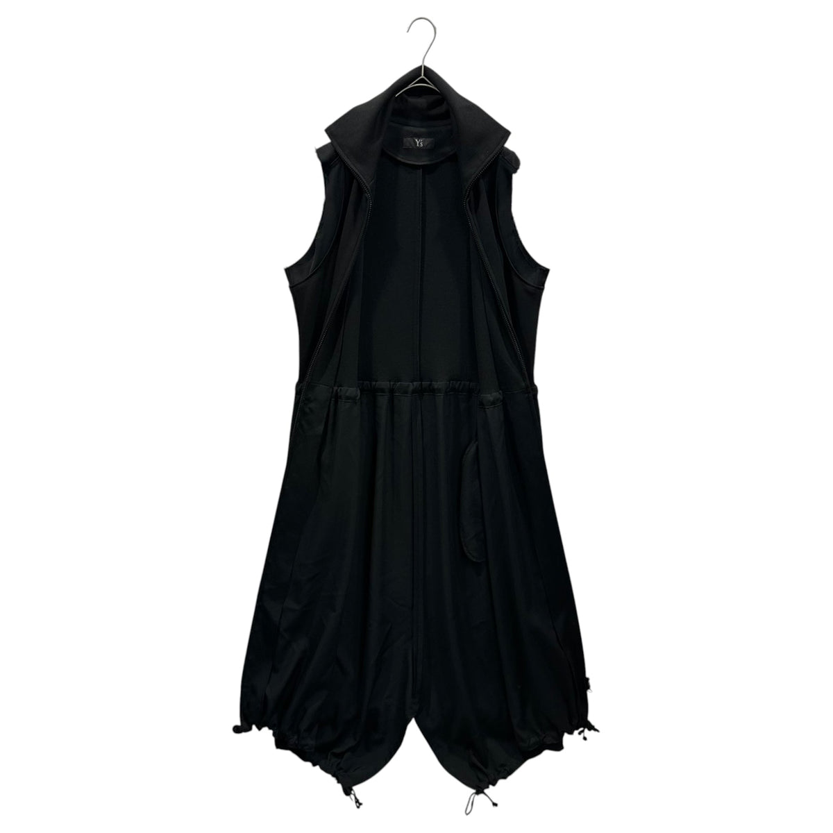 Y's 22AW Wool Gabardine Combination Dress Black Size 1