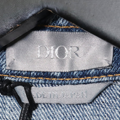 DIOR Classic-Fit Embroidered Denim Shirt Blue Size 40